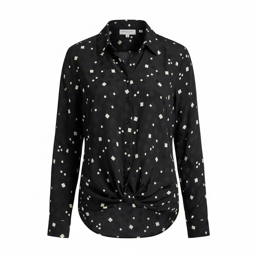 Saint Laurent Squarec Dot Silk Shirt - Picture 2 of 6